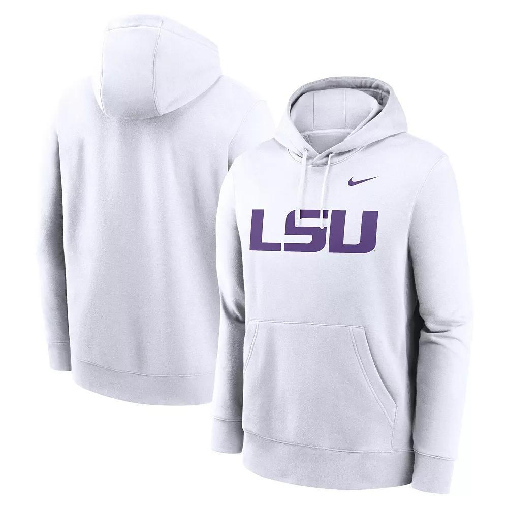Men's Nike White LSU Tigers Primetime Evergreen Club Fleece Pullover Hoodie,  Product Image