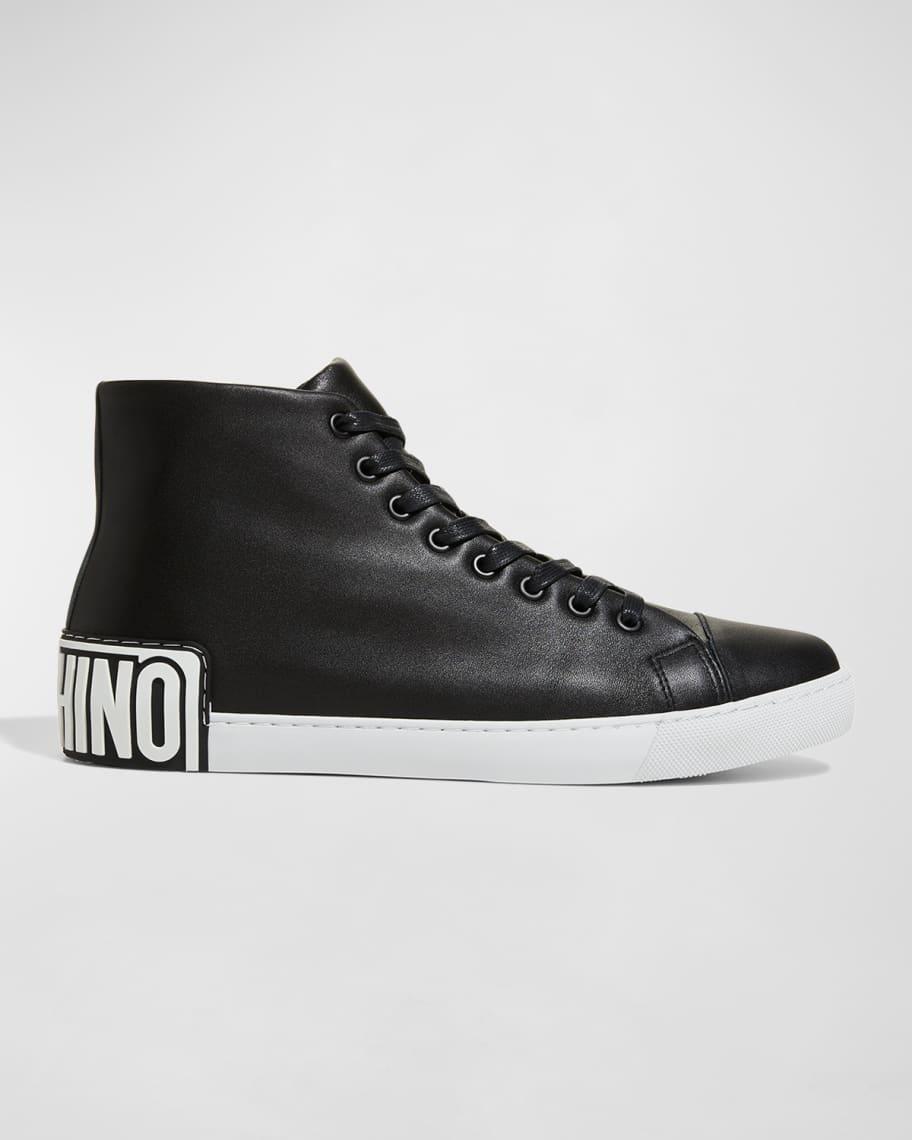 Mens Maxi Logo Leather High-Top Sneakers Product Image