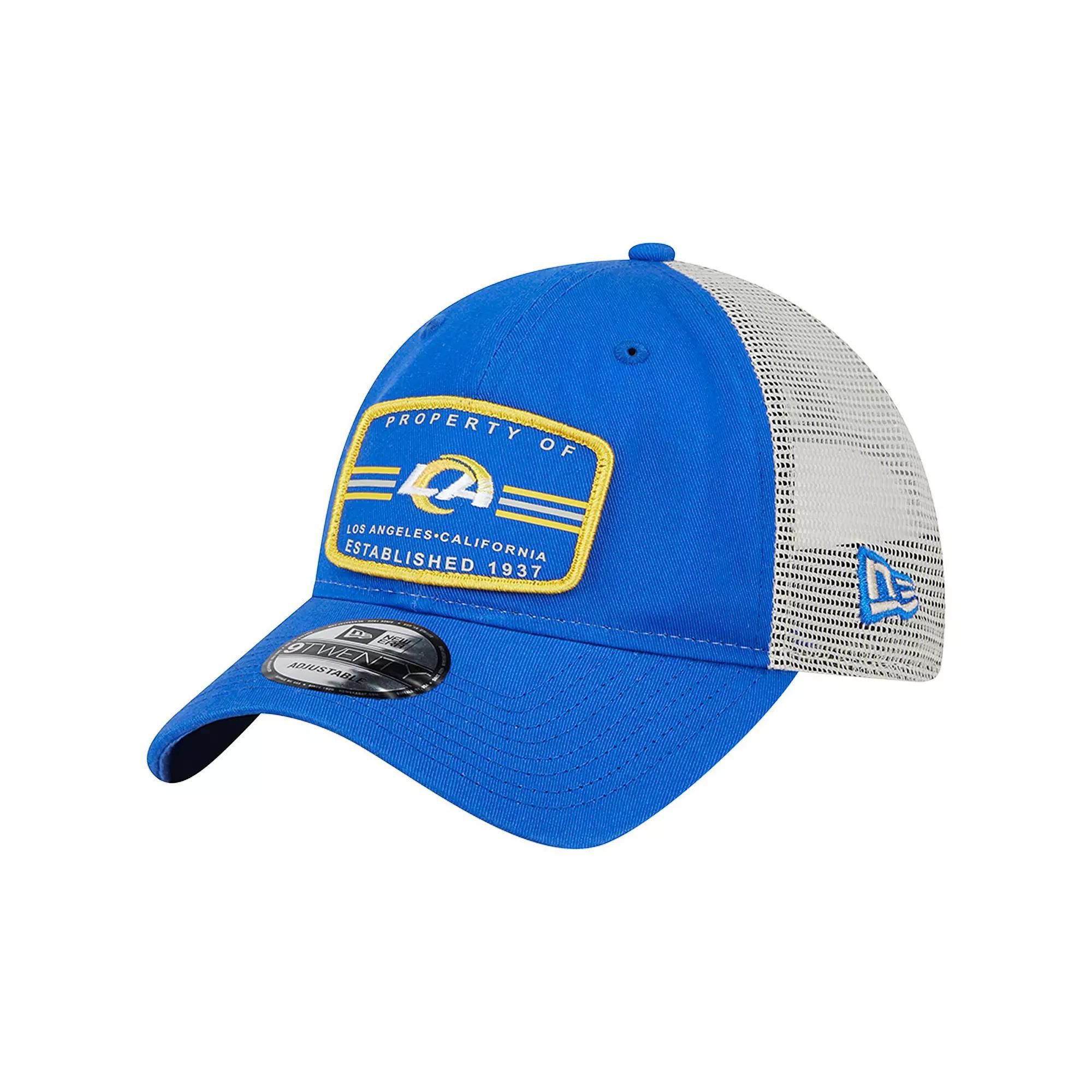 Men's New Era Royal Los Angeles Rams Property Trucker 9TWENTY Snapback Hat, Blue Product Image