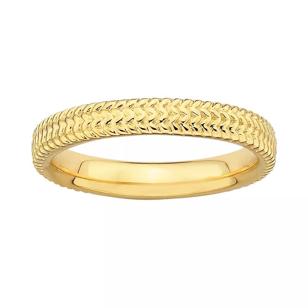 Stacks & Stones 18k Gold Over Silver Textured Stack Ring, Women's, Size: 9 Product Image
