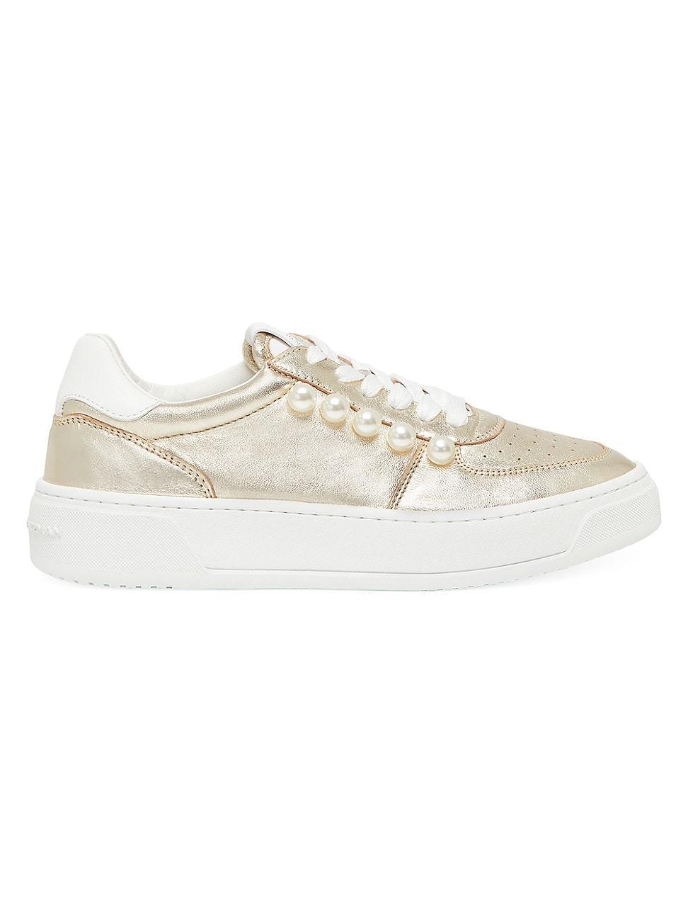 Metallic Pearly Low-Top Sneakers Product Image