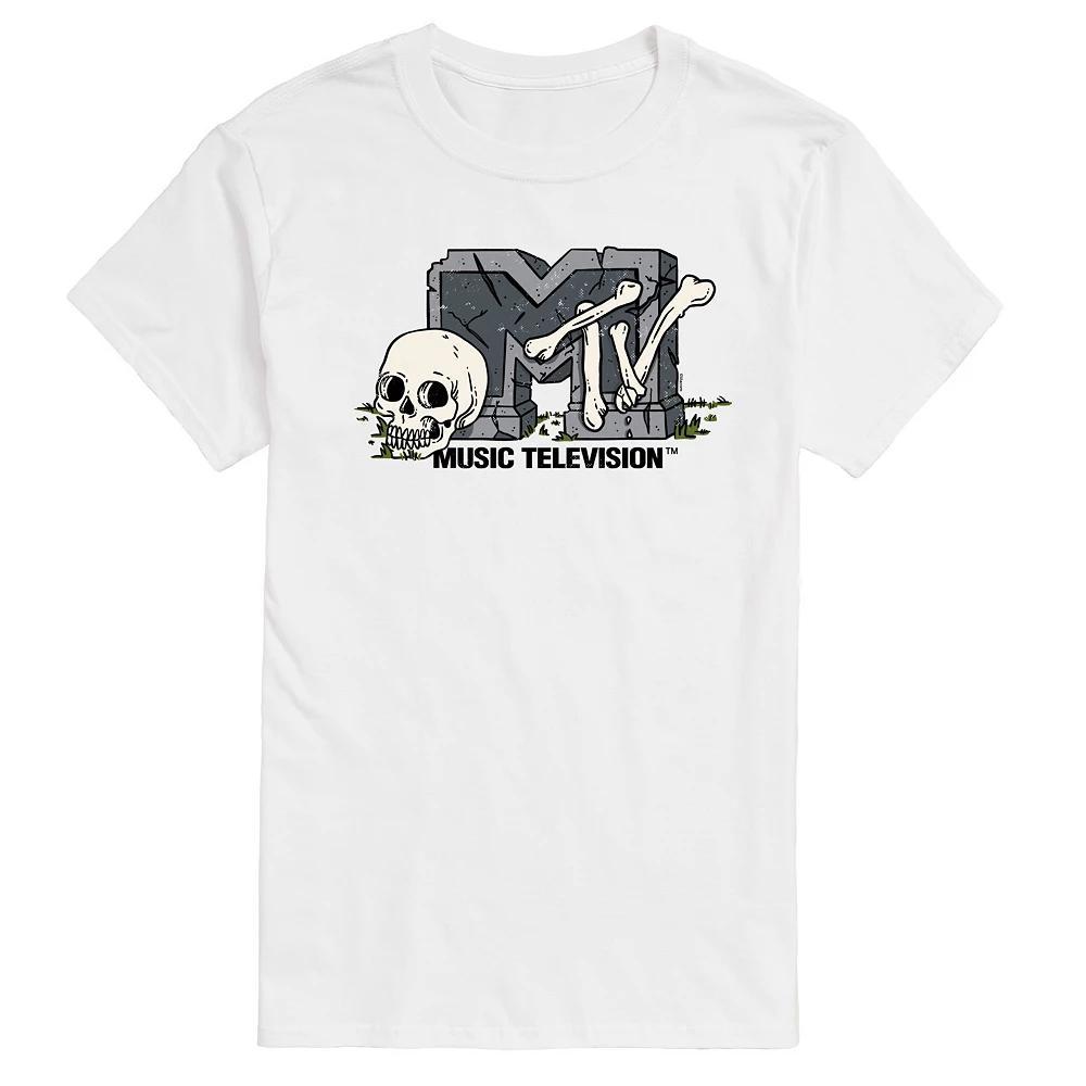 Men's MTV Grave & Skull Head Graphic Tee, Size: Small, White Product Image