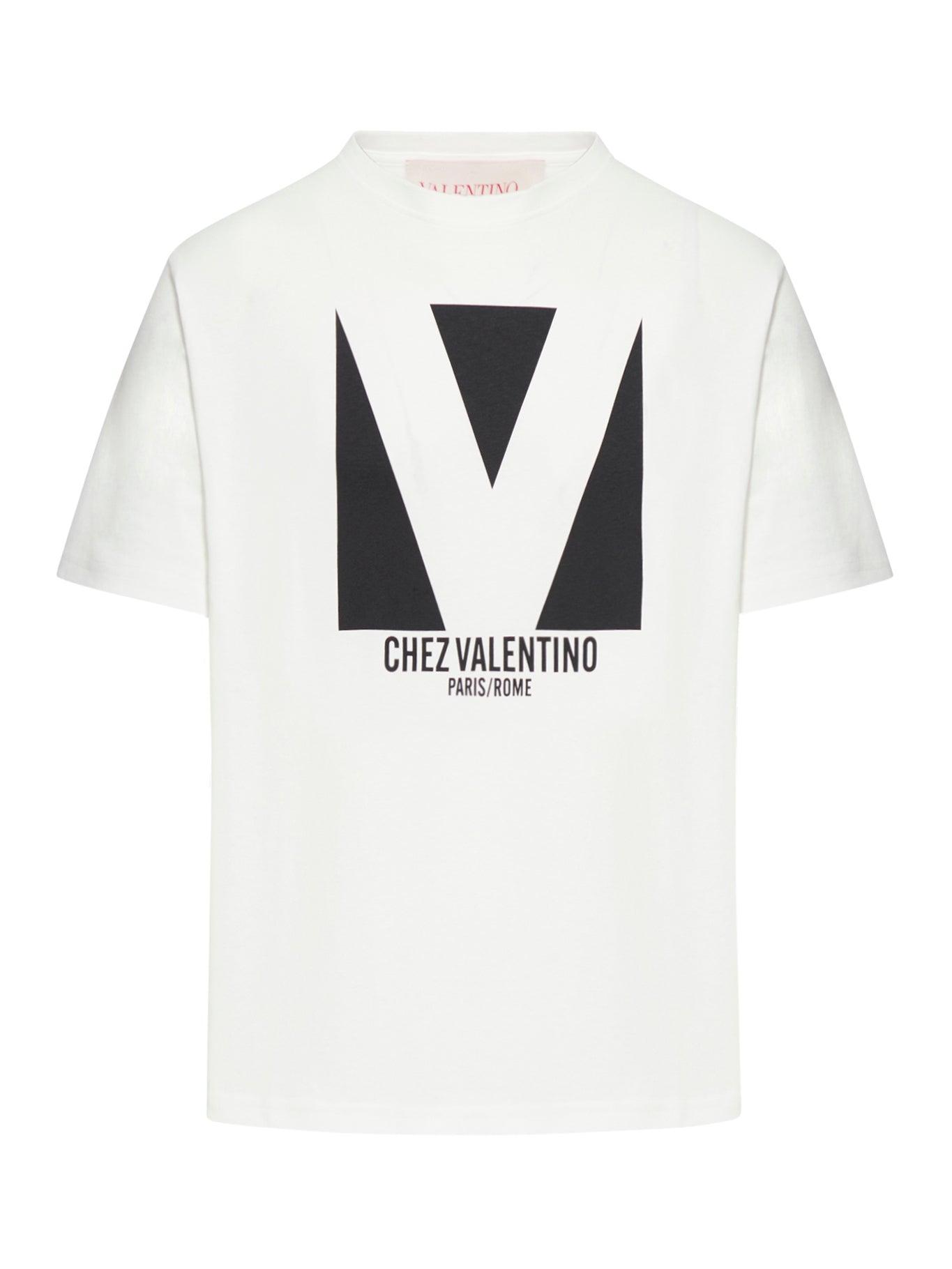 VALENTINO Mens Avorio Logo-print Crew-neck Cotton-jersey T-shirt Product Image