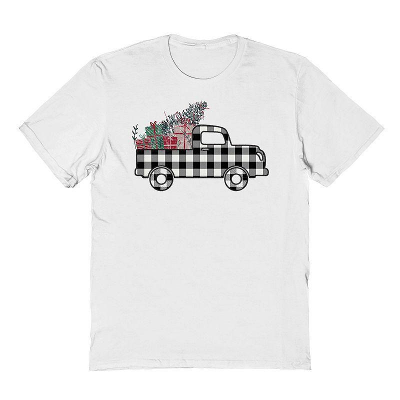 Mens Plaid Christmas Truck Graphic Tee, Womens Product Image