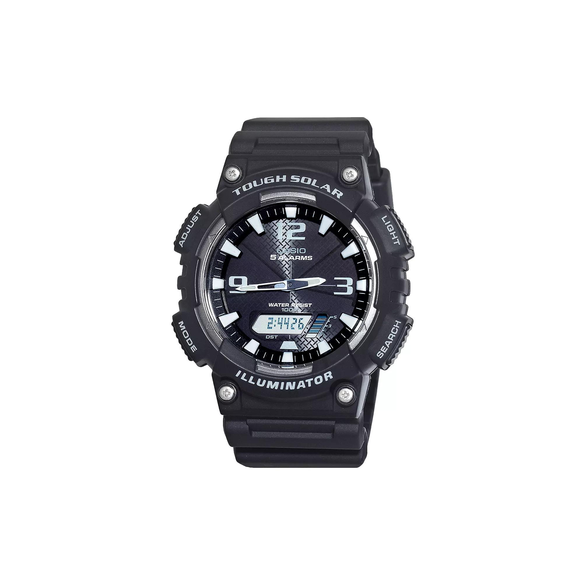 Casio Mens Tough Solar Illuminator Analog & Digital Chronograph Watch, Black Product Image