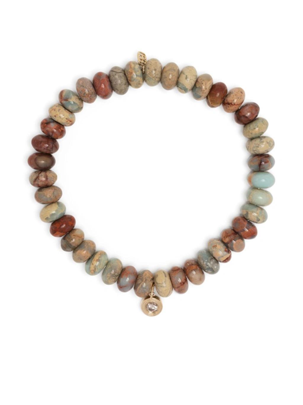 SYDNEY EVAN Multicolour 14kt Gold Stone Beaded Bracelet Product Image