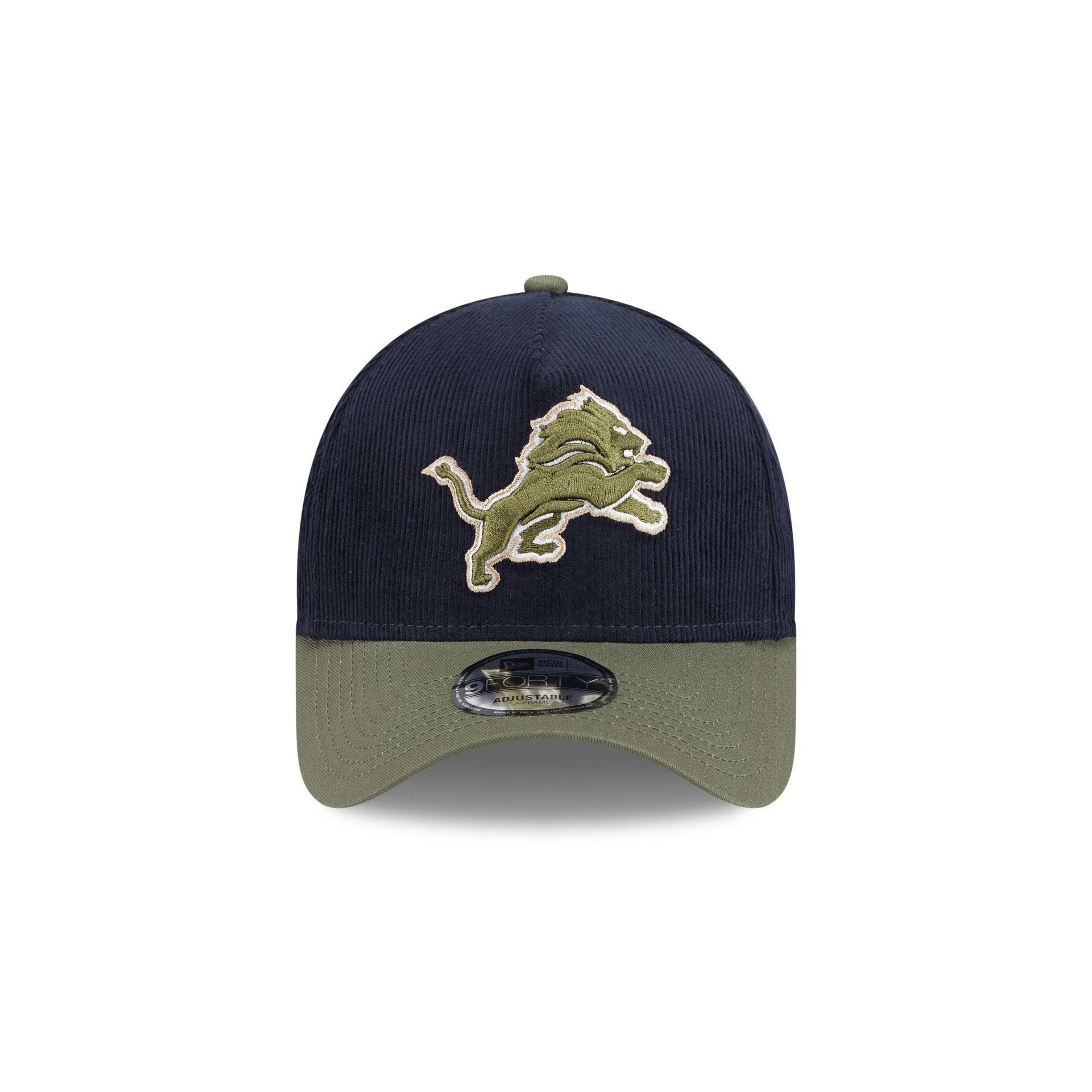 Detroit Lions Navy 9FORTY A-Frame Snapback Hat Male Product Image