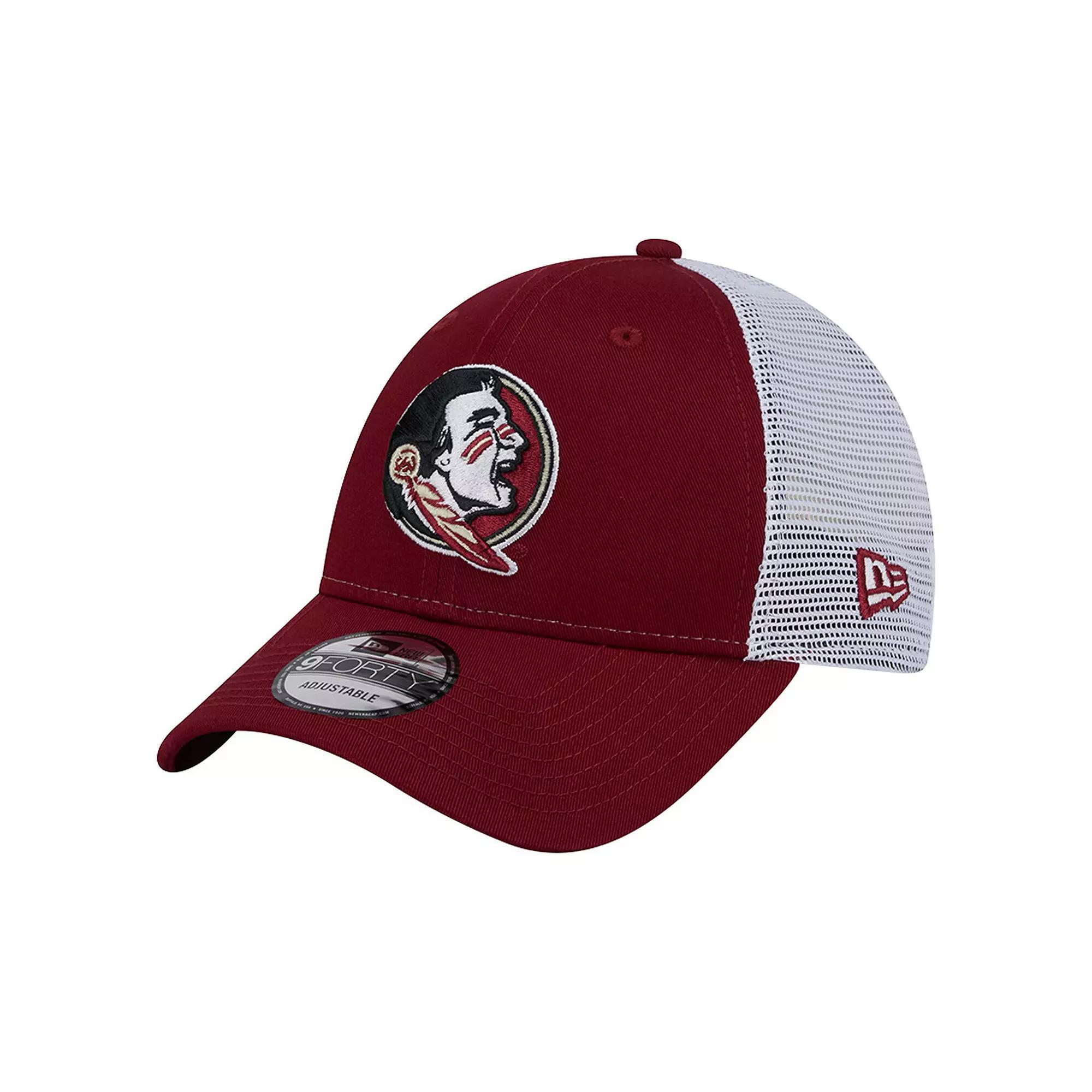 Men's New Era Garnet Florida State Seminoles Trucker 9FORTY Adjustable Hat, Red Product Image