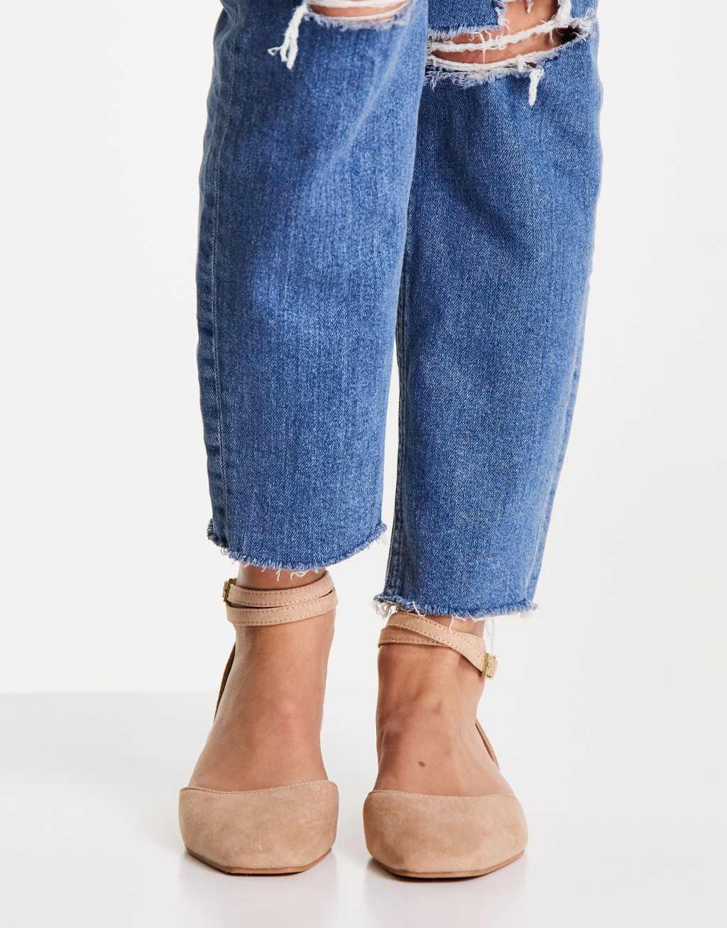 ASOS DESIGN Lift ballet flats in beige Product Image