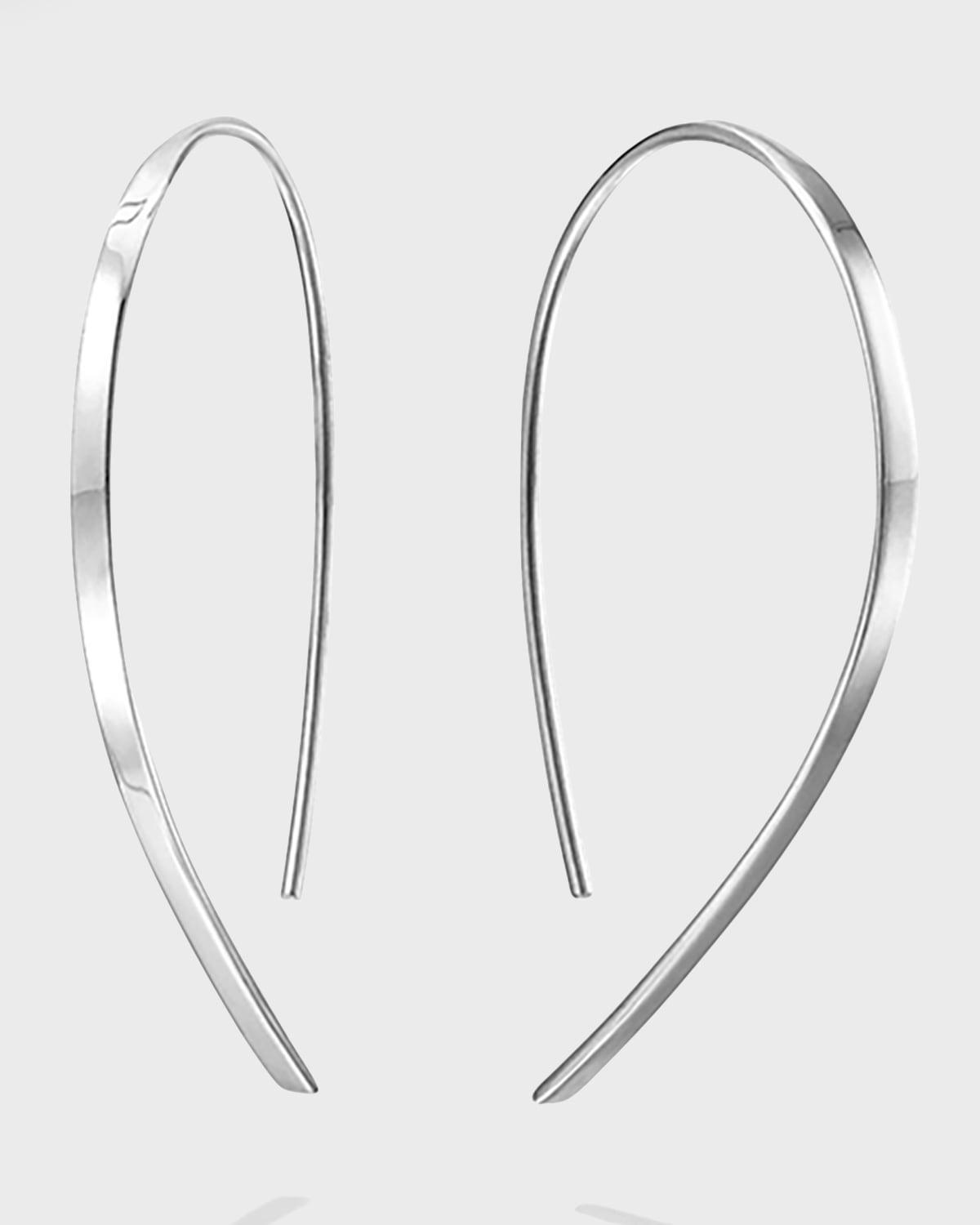 14k Mini Flat Hooked on Hoop Earrings Product Image