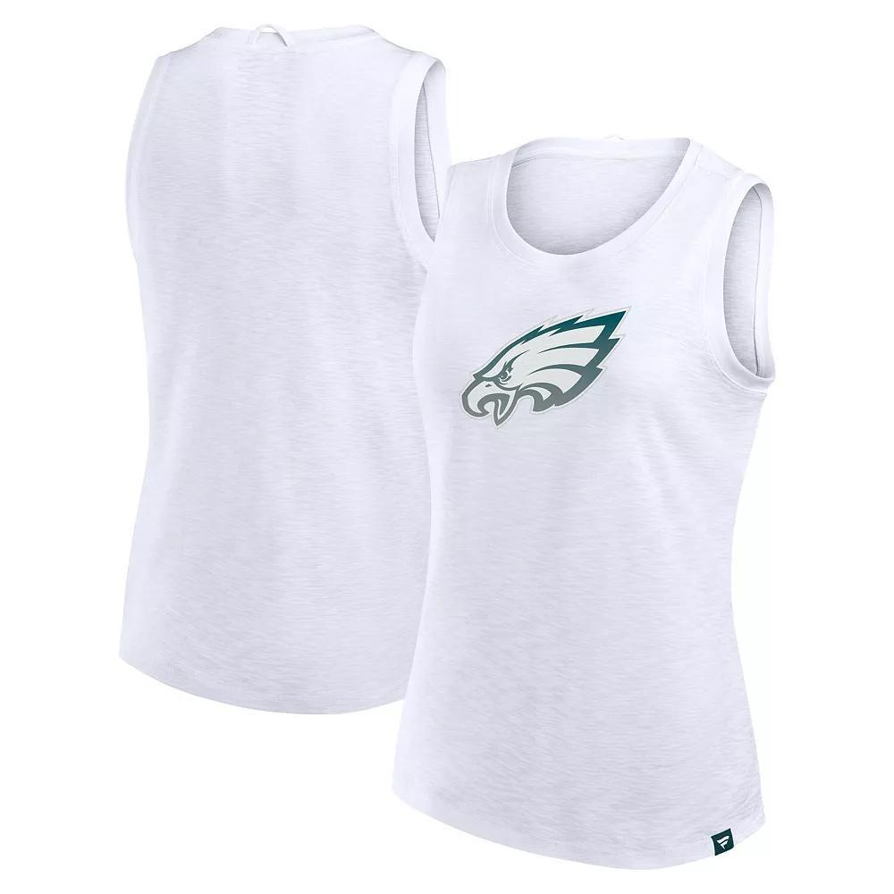 Women's Fanatics  White Philadelphia Eagles Slub Tank Top, Size: Medium Product Image