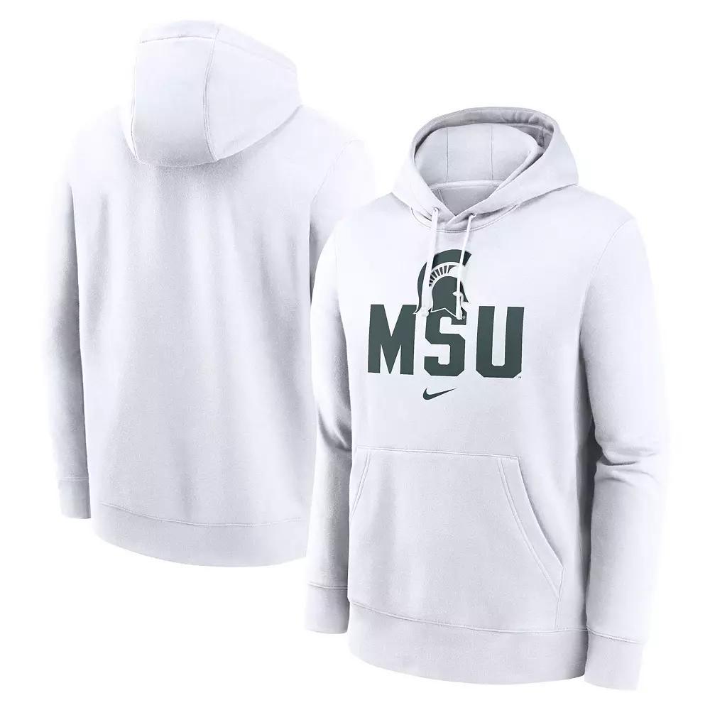 Men's Nike White Michigan State Spartans Primetime Club Fleece Pullover Hoodie, Size: 2XL Product Image