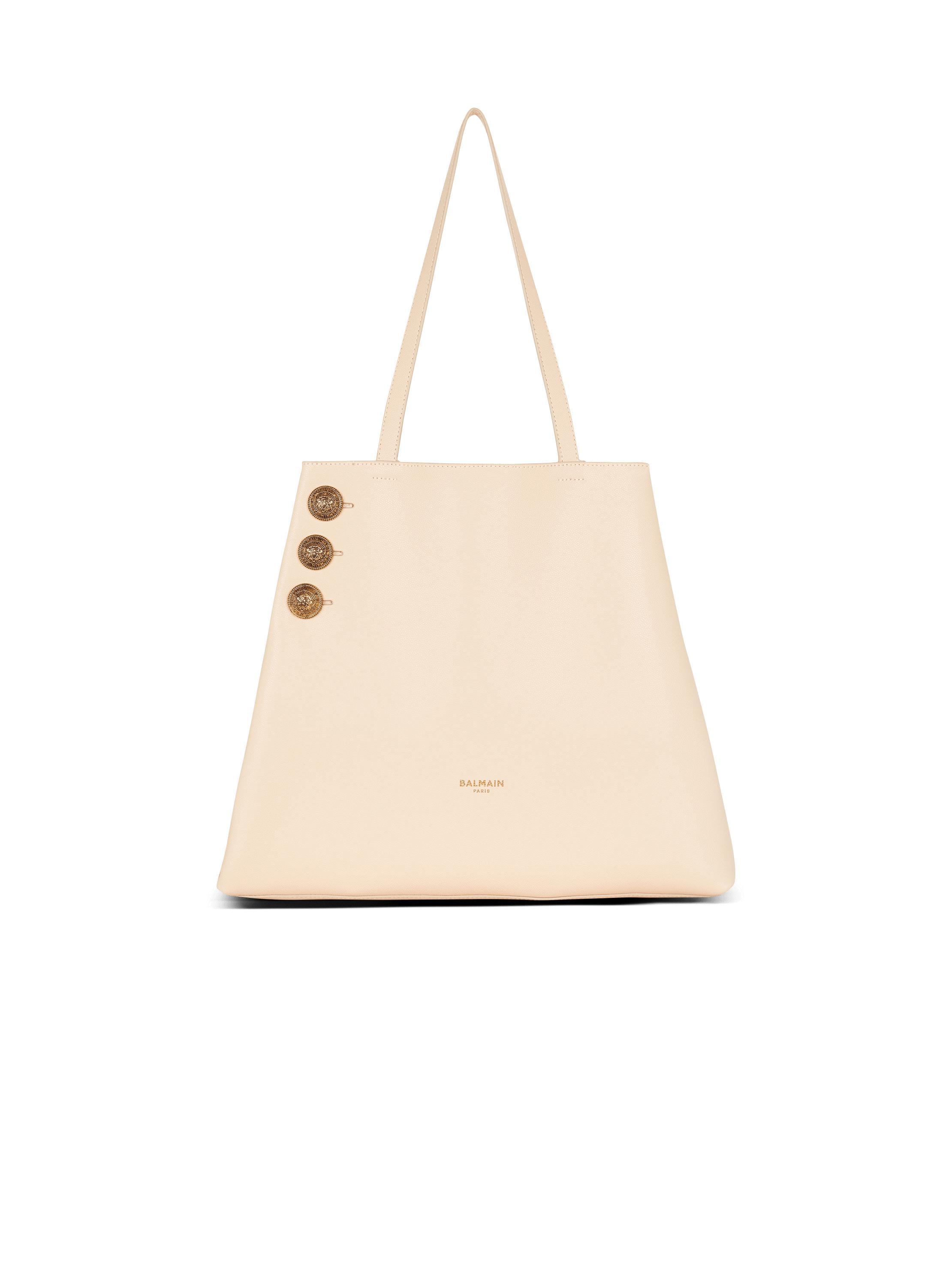 Emblème grained leather tote bag Product Image