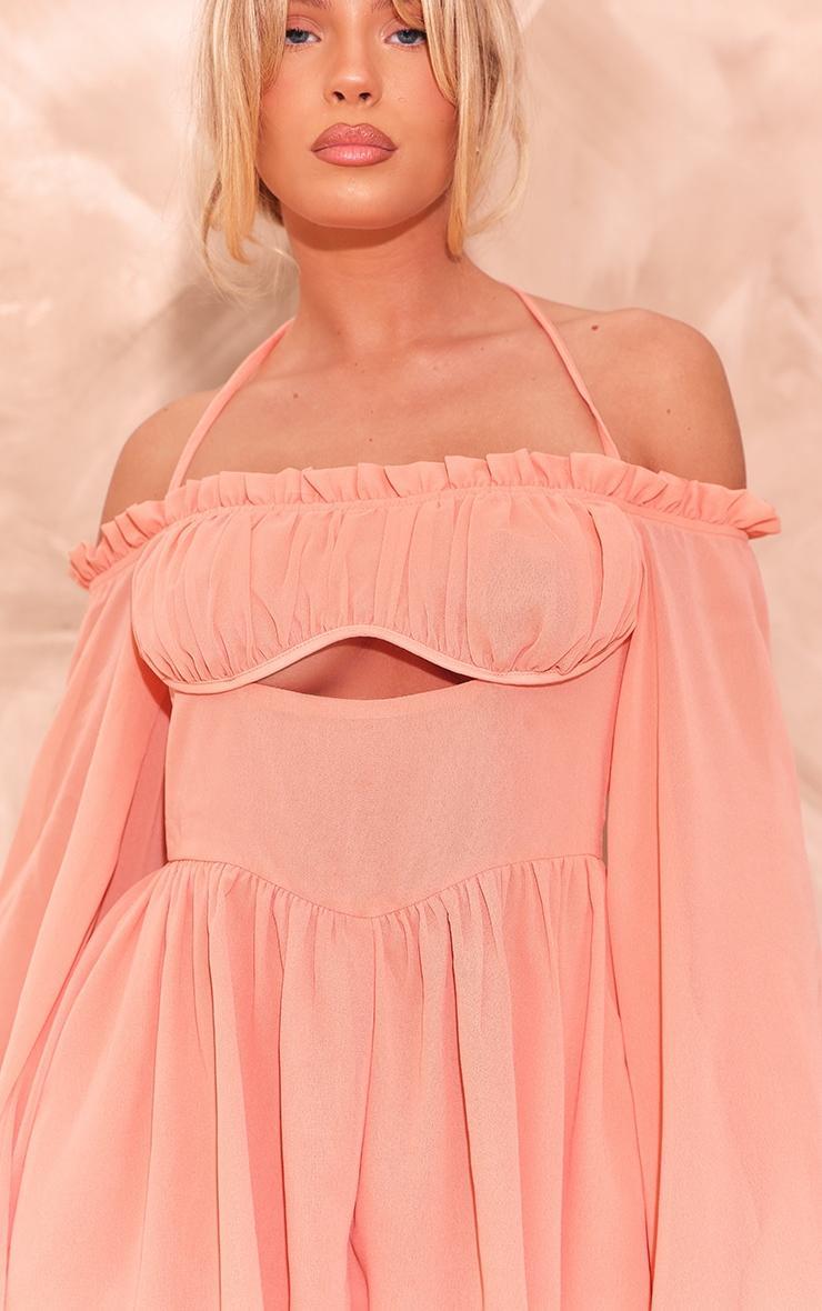 Peachy Chiffon Underwire Bardot Floaty Romper Product Image