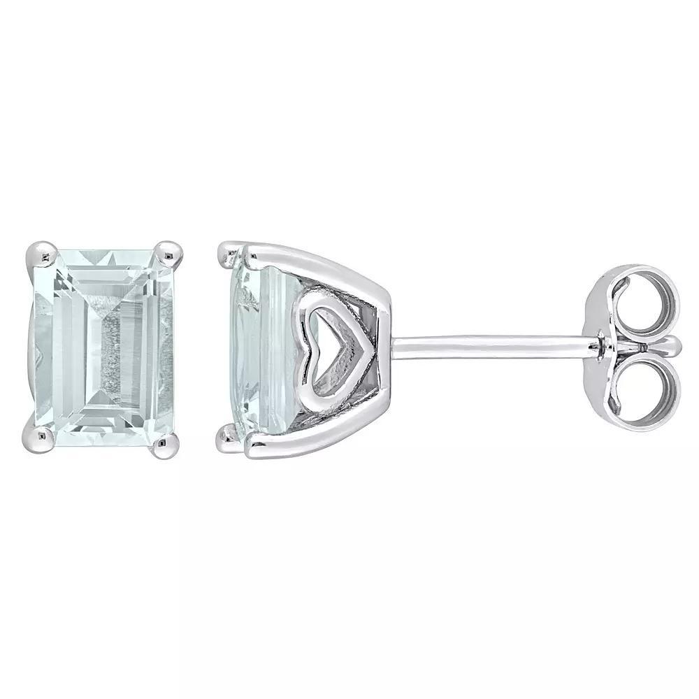 Stella Grace Sterling Silver & Gemstone Stud Earrings, Womens, Aquamarine Product Image