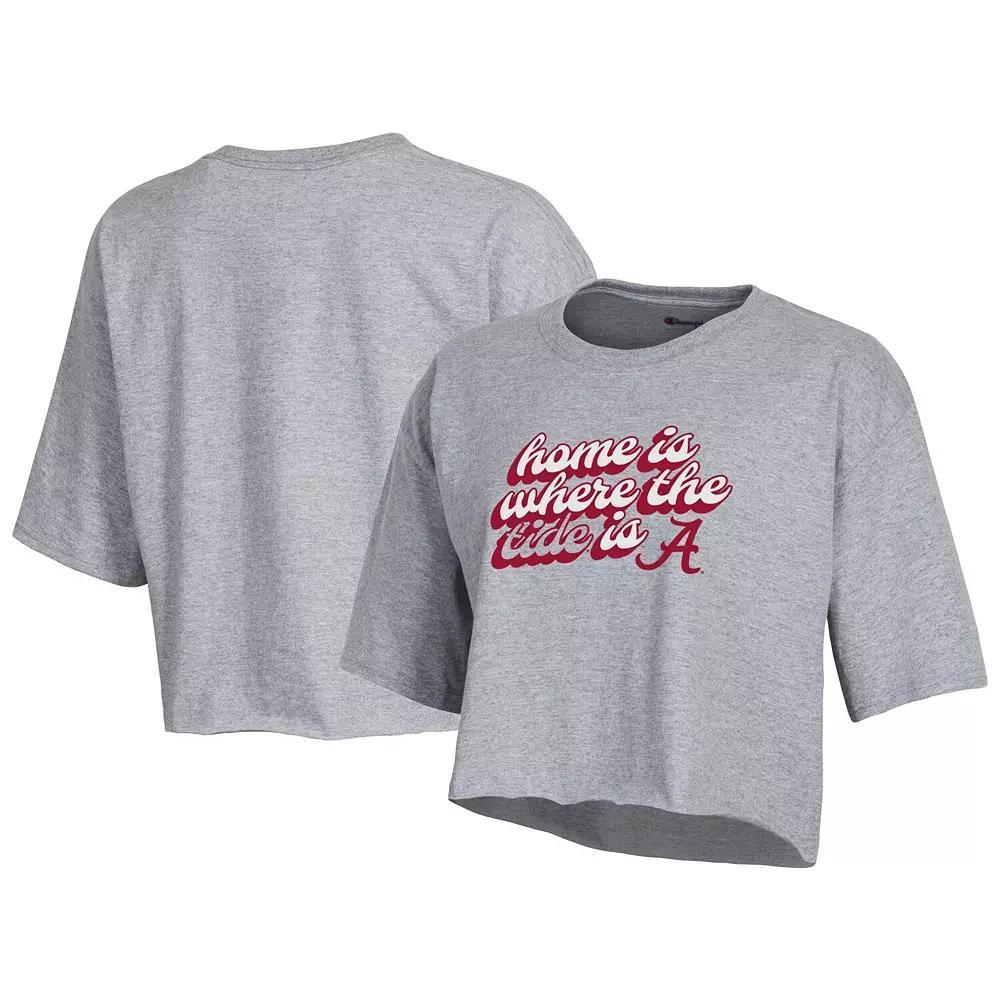 Women's Champion Gray Alabama Crimson Tide Boyfriend Cropped T-Shirt, Size: 2XL, Grey Product Image