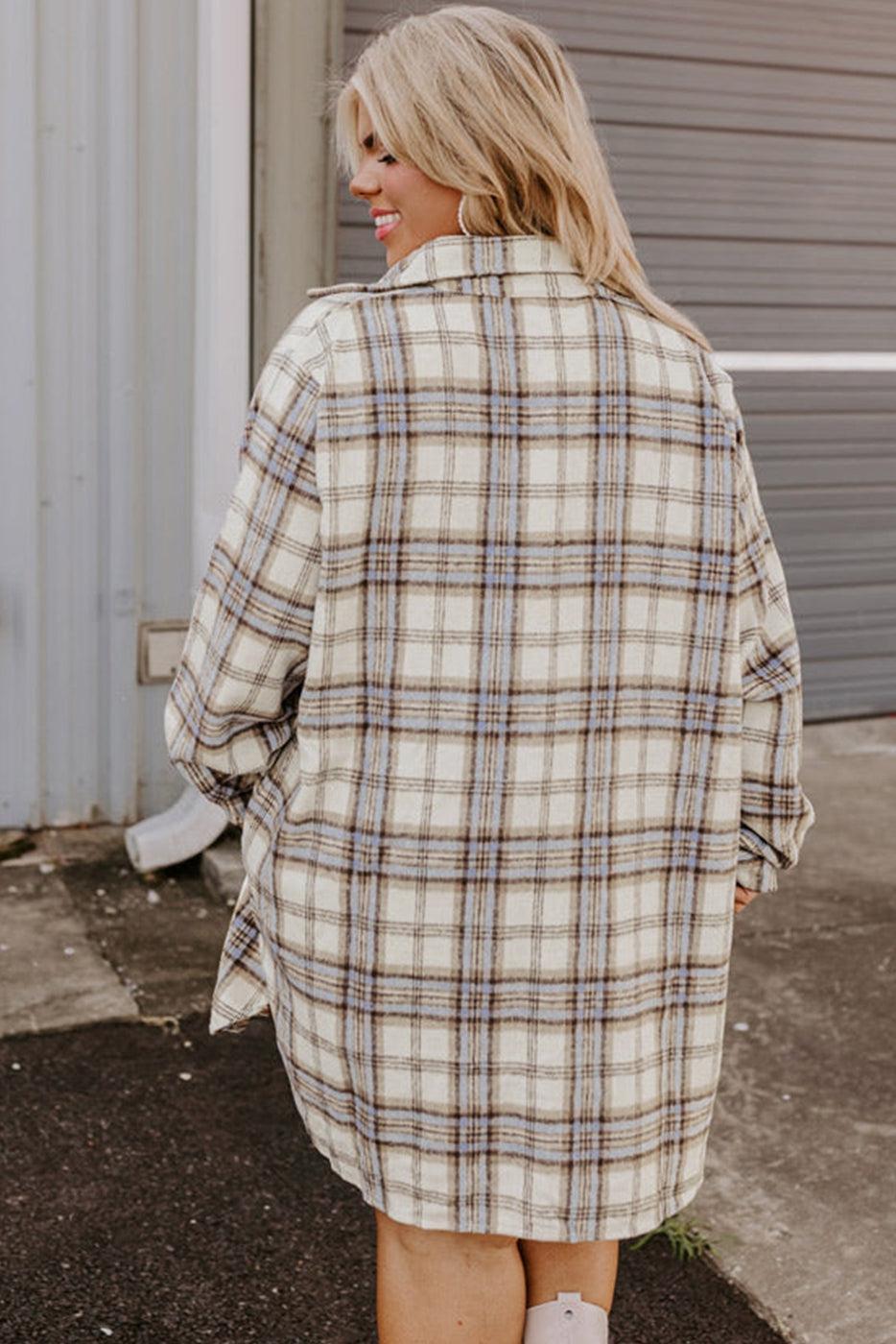 Plaid Print Tunic Shacket Product Image