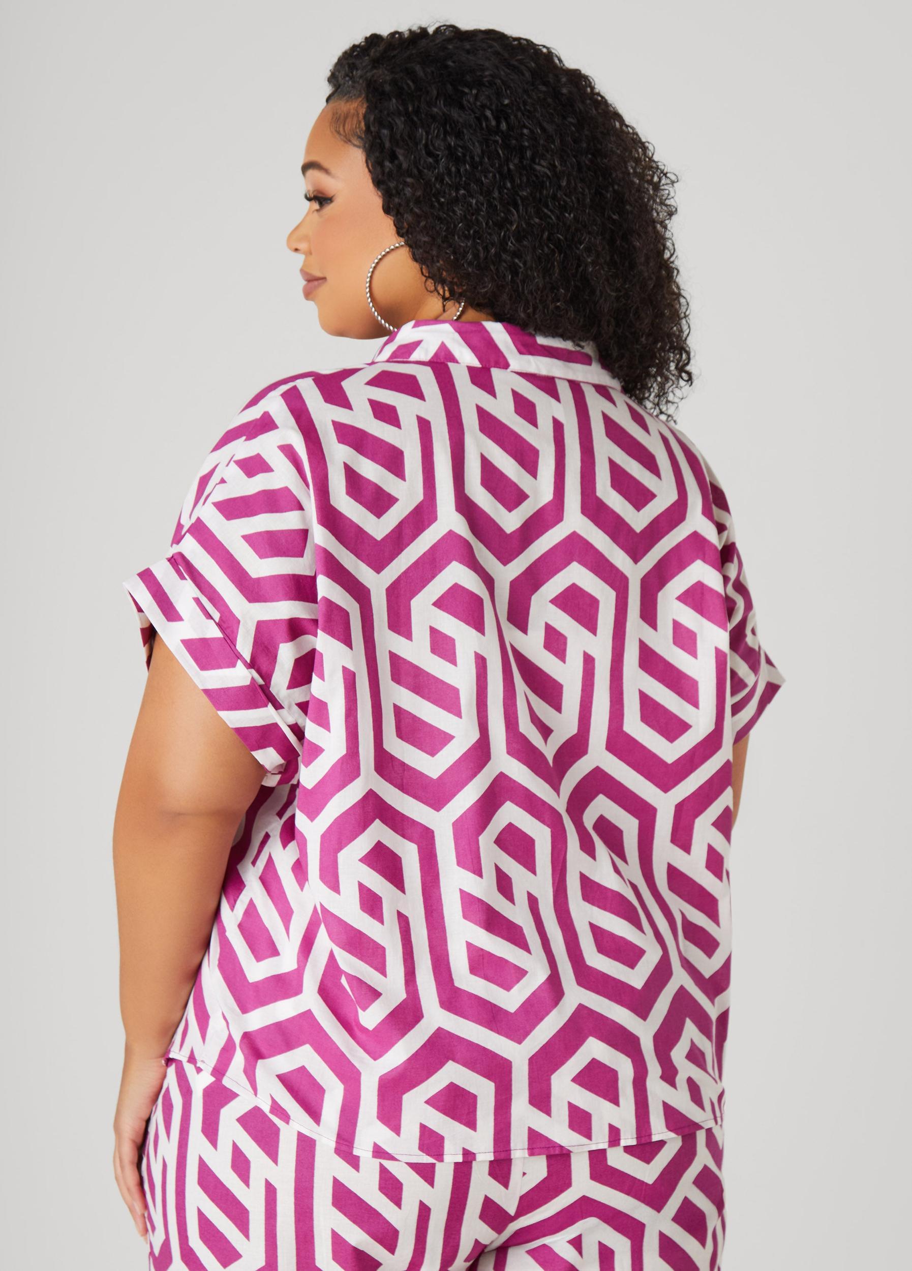 Geo Print Cotton Shirt Product Image