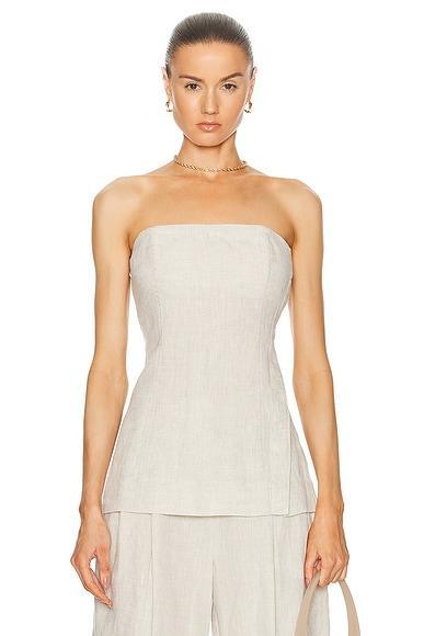 Linen Strapless Tunic Top Product Image