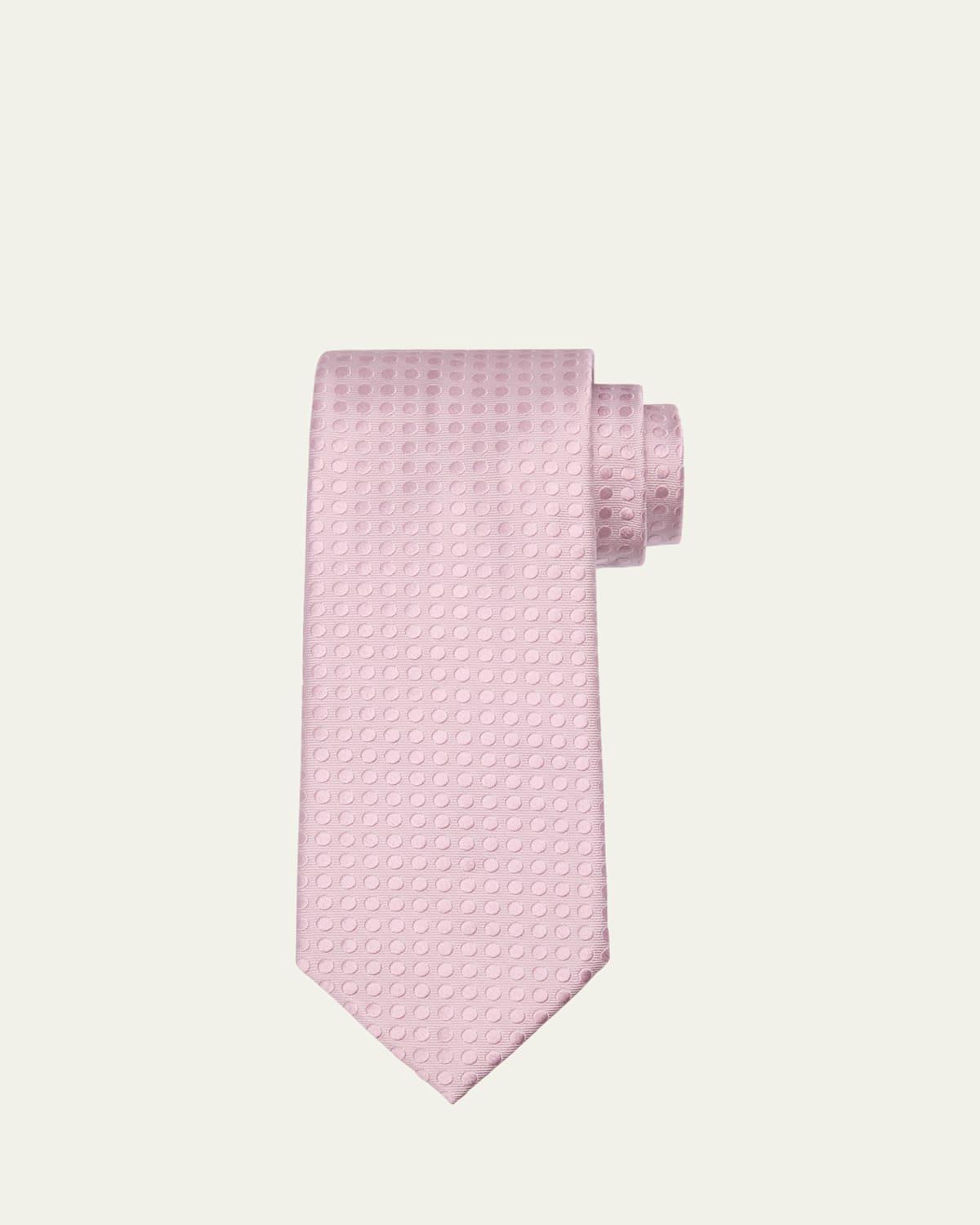 Mens Tonal Polka Dot Mulberry Silk Tie Product Image