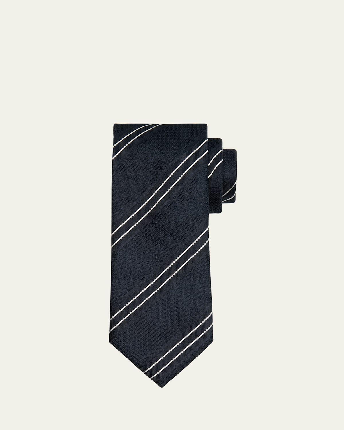 Mens Multi-Stripe Silk Tie Product Image