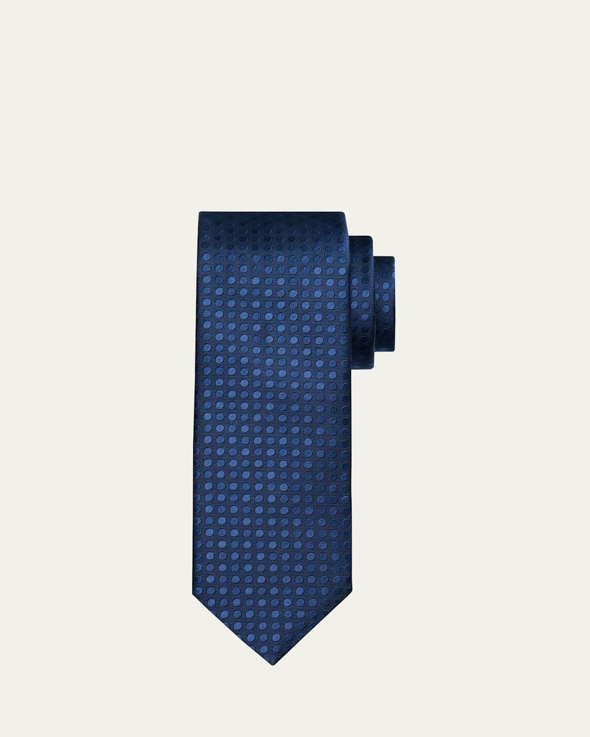 Mens Tonal Polka Dot Mulberry Silk Tie Product Image