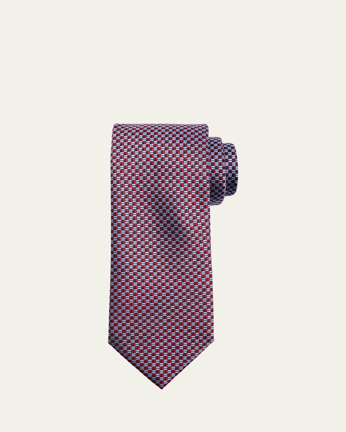 Mens Staggered Box Silk Tie Product Image