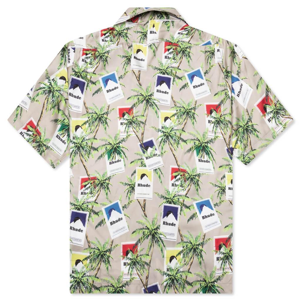 Cigarette Print Button Up - Taupe/Multi Male Product Image