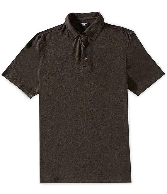 Faherty Linen Short Sleeve Polo Shirt Product Image