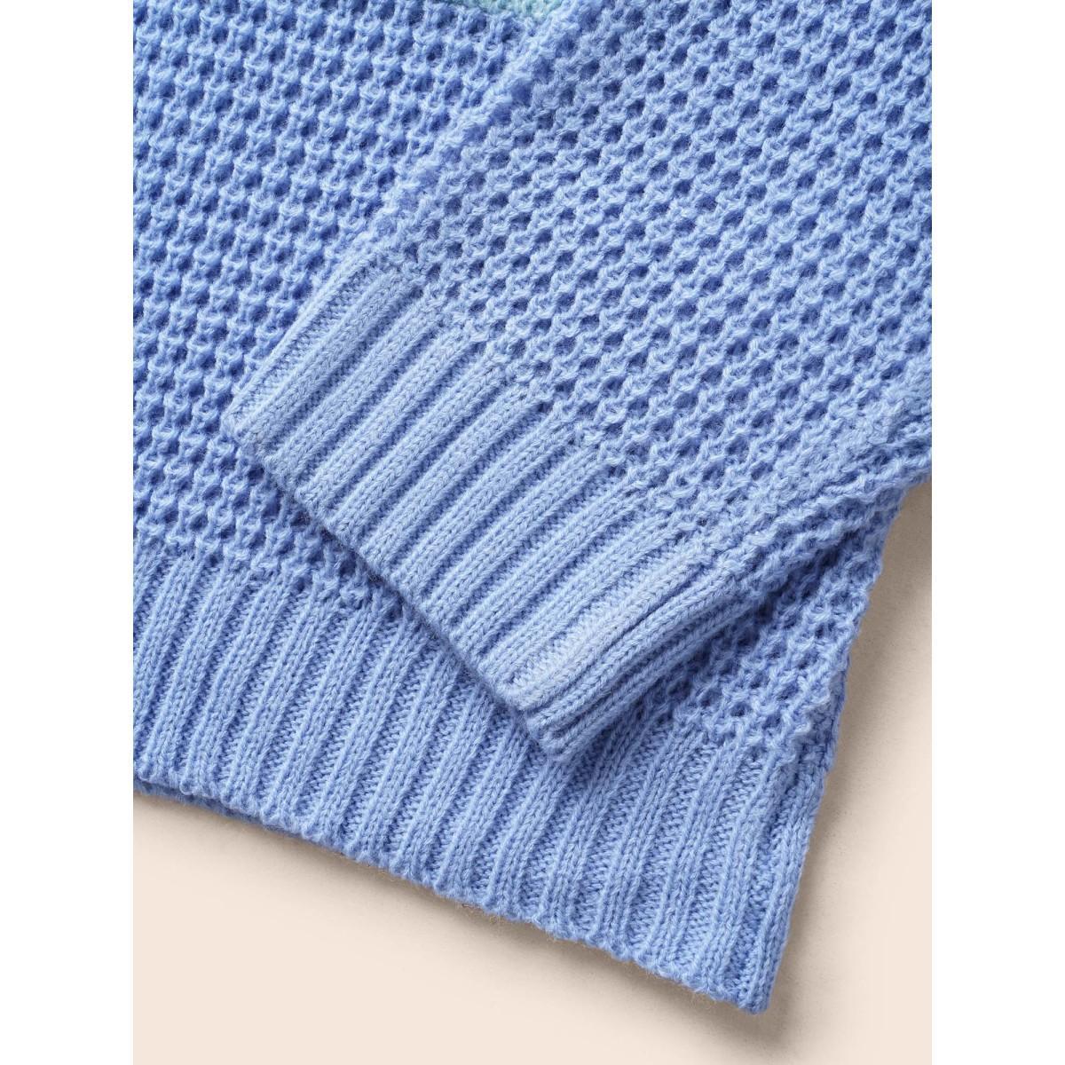 Plus Size Colorblock Contrast Drop Shoulder Pocket Cardigan Multicolor Women Casual Loose Long Sleeve Everyday Cardigans BloomChic 26/4X Product Image