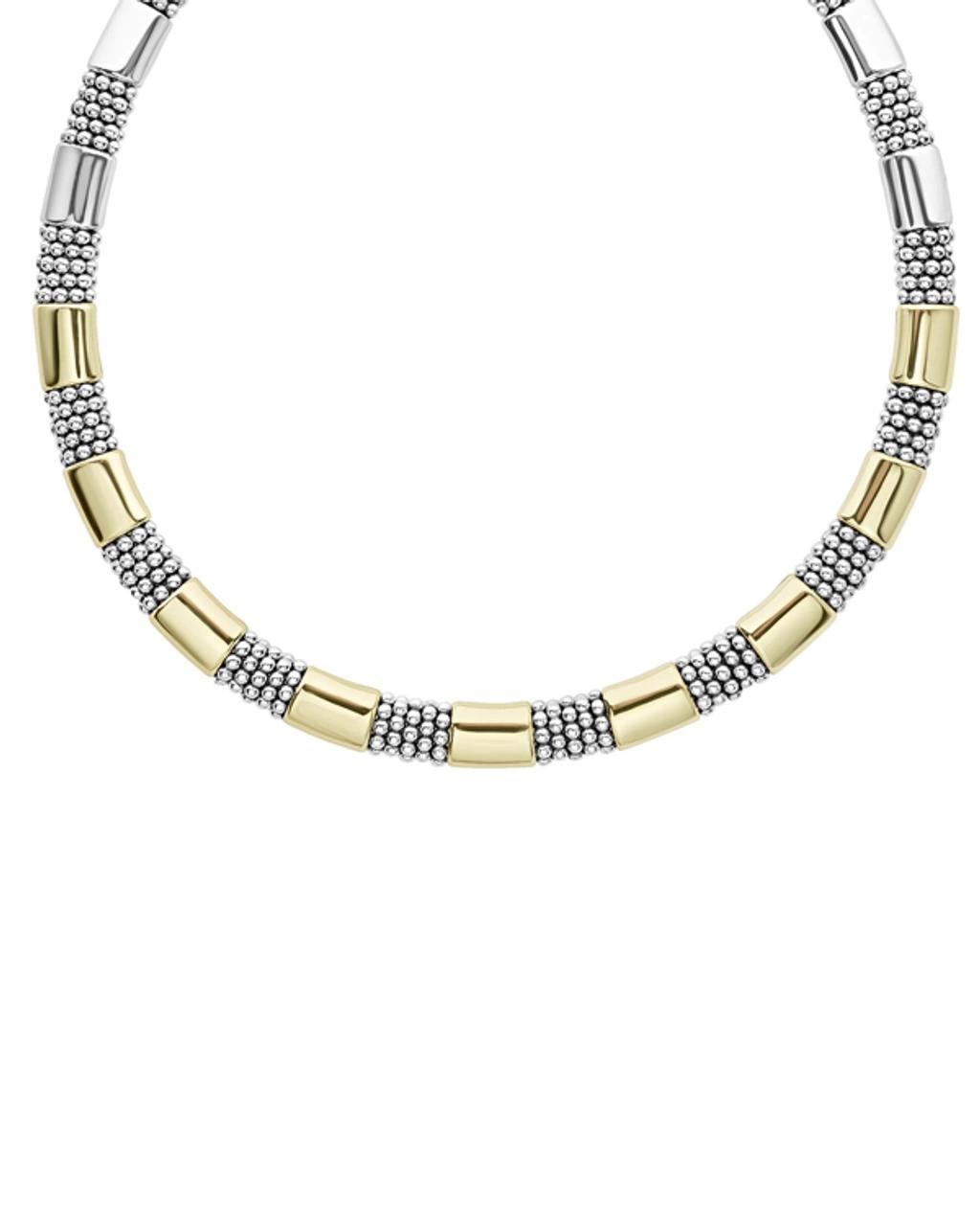 LAGOS 18k Yellow Gold & Sterling Silver High Bar Collar Necklace, 16 In Silver/gold Product Image