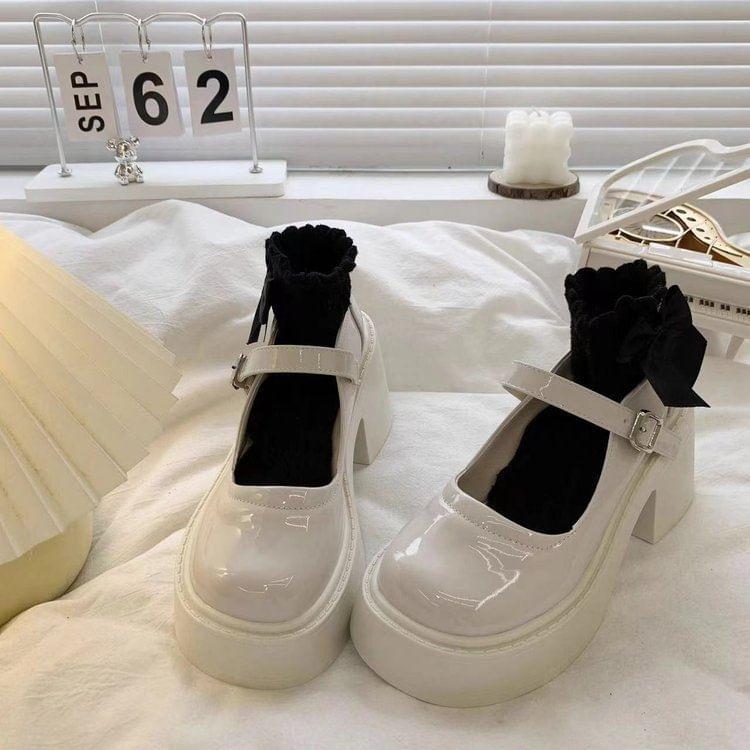 Platform Chunky Heel Mary Jane Pumps Product Image