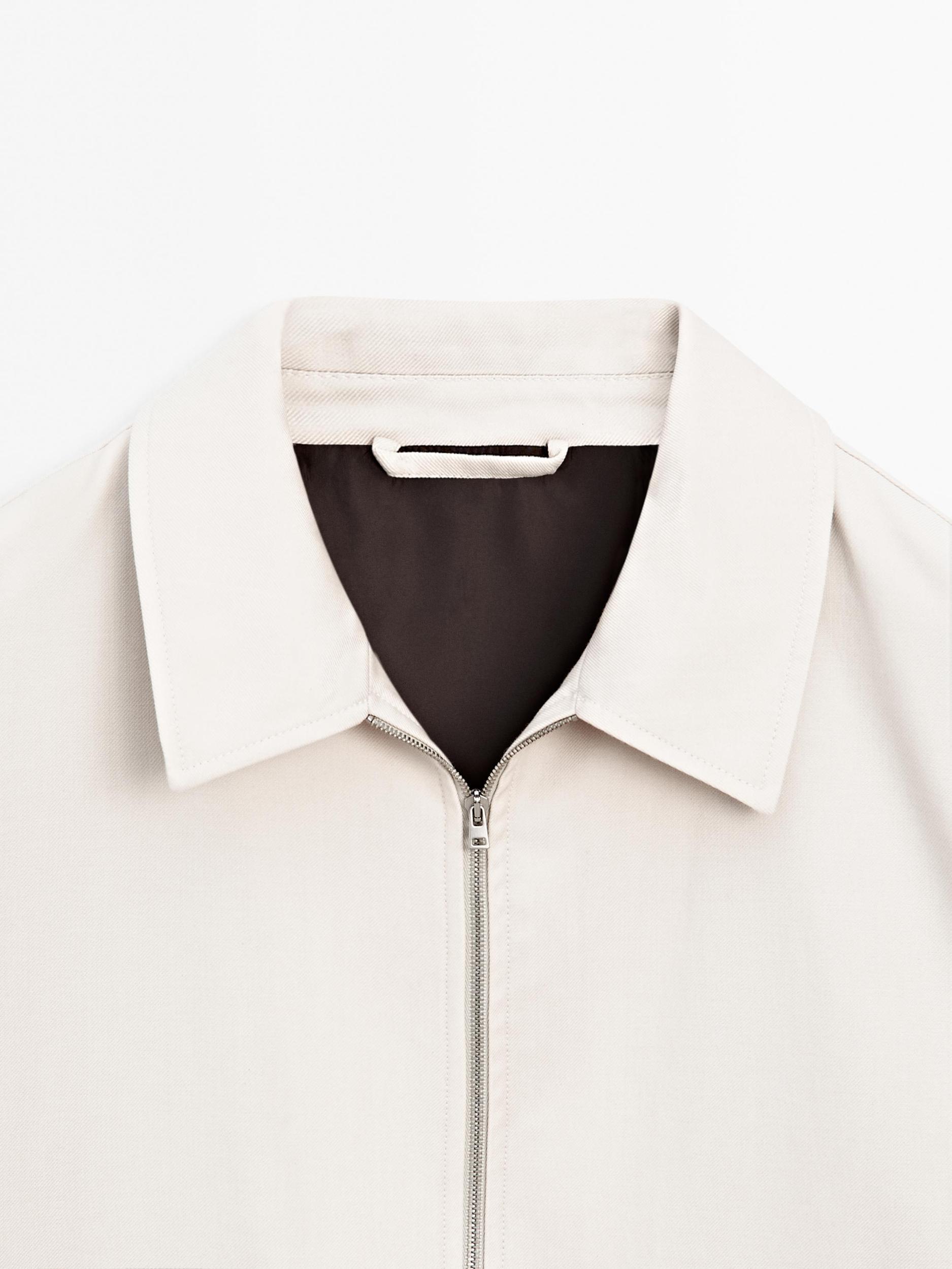 Wool and cotton blend jacket with pockets Product Image