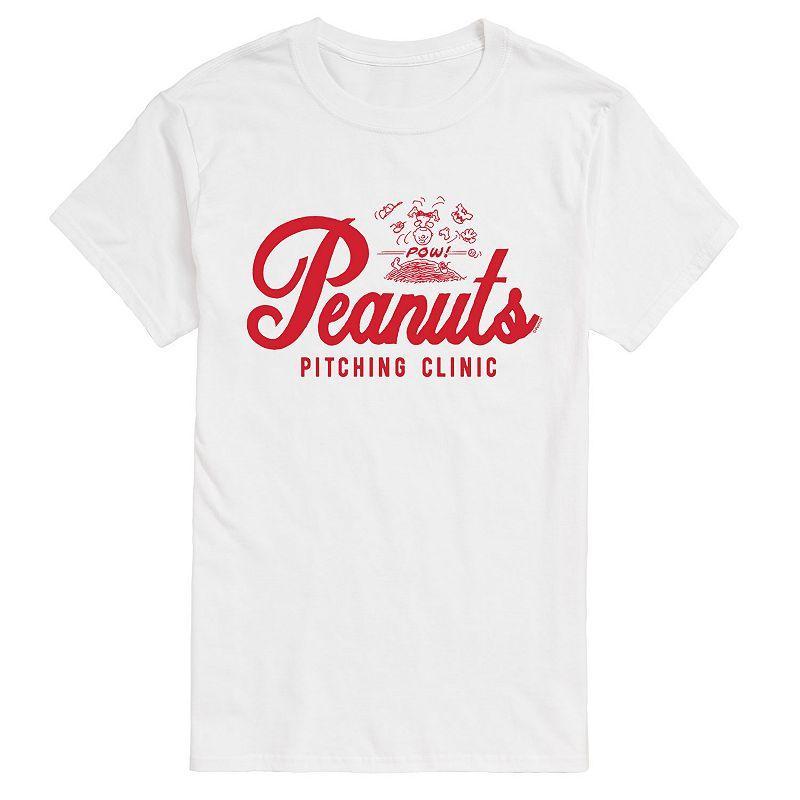 Big & Tall Peanuts Pitching Clinic Tee, Men's, Size: XL Tall, White Product Image