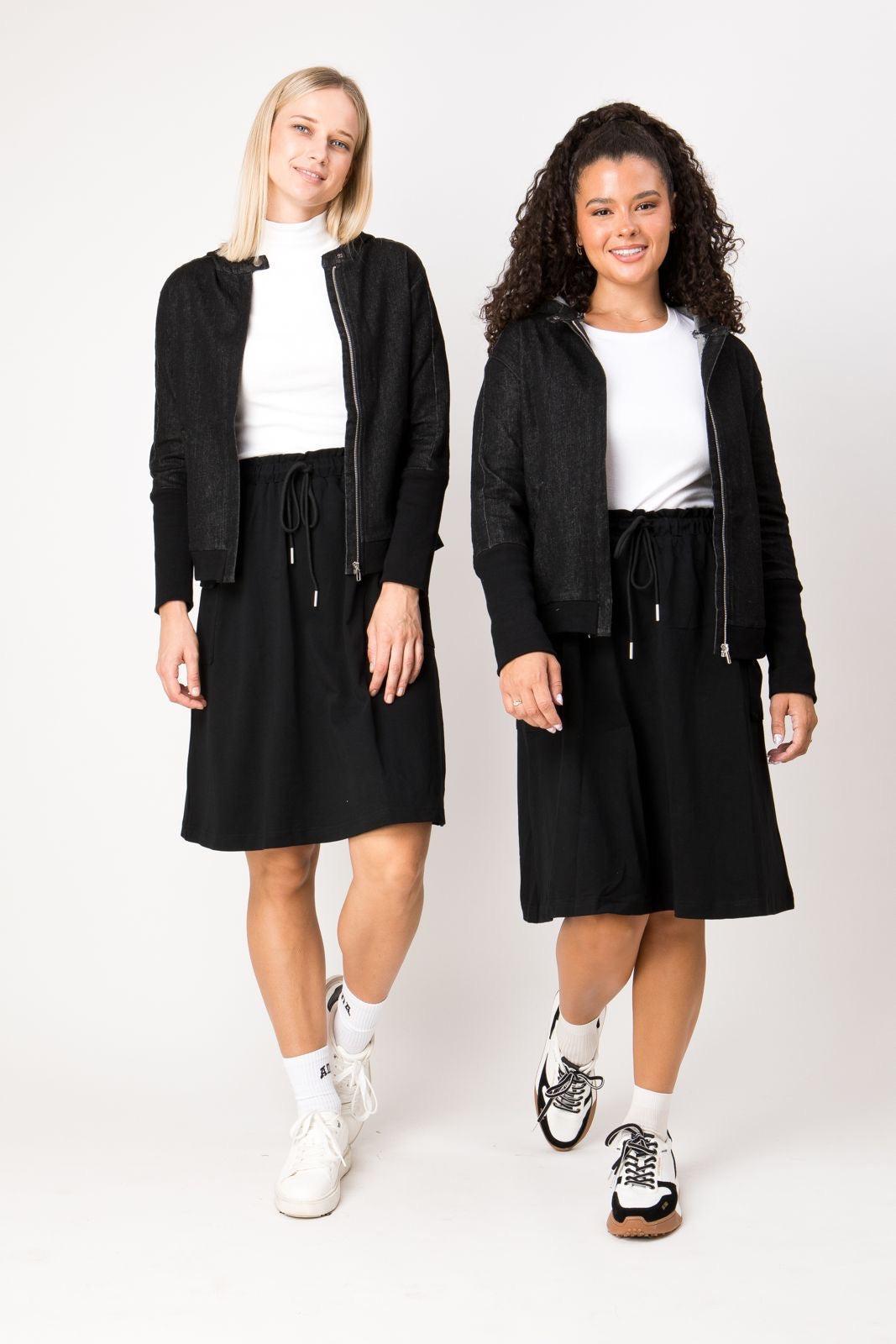 Black Denim Hooded Jacket Product Image