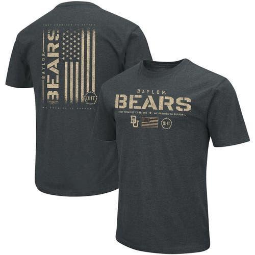 Mens Colosseum Heathered Black Baylor Bears OHT Military Appreciation Flag 2.0 T-Shirt Product Image