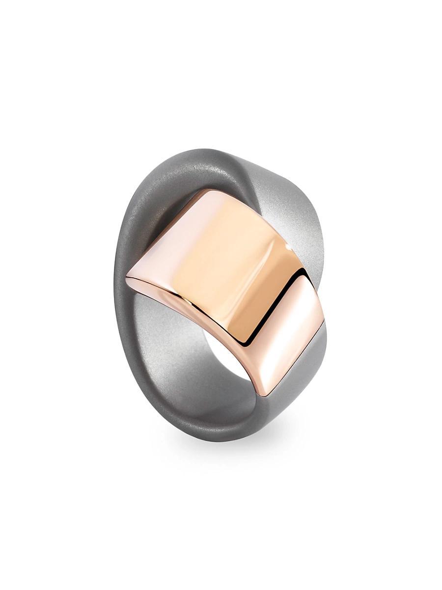 Womens Abbraccio 18K Rose Gold & Titanium Ring Product Image