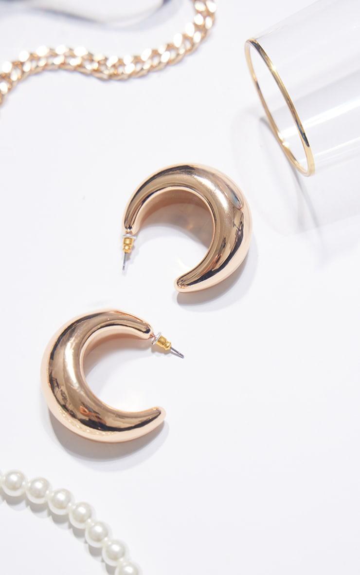 Gold Curved Hoop Earrings Product Image