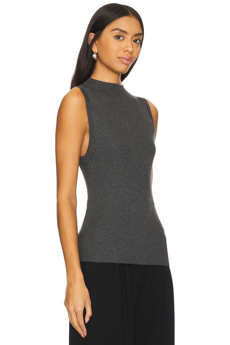 Silk Sweater Rib Sleeveless Mockneck Enza Costa Product Image