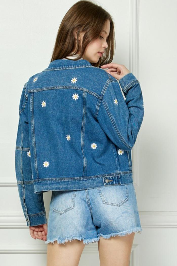 Denim Emb Daisy Jacket Product Image