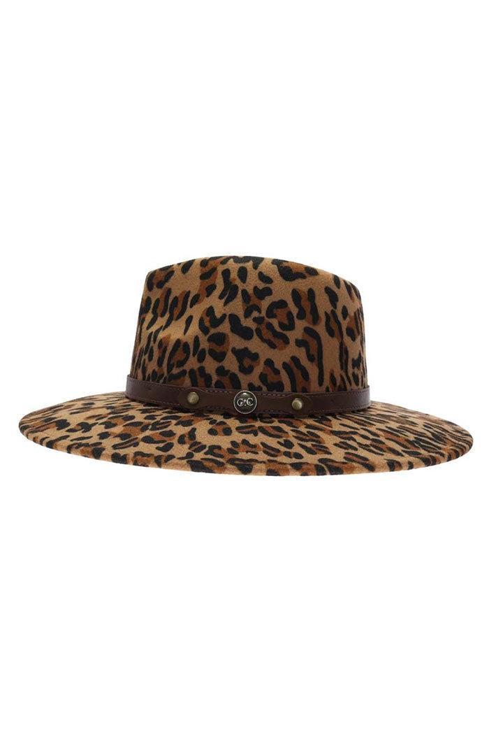 Leopard Vegan Fabric C.C Panama Hat Product Image