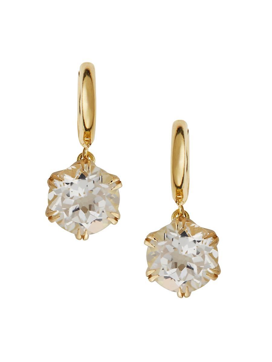 Womens Crown 18K Yellow Gold & Gemstone Drop Earrings Product Image