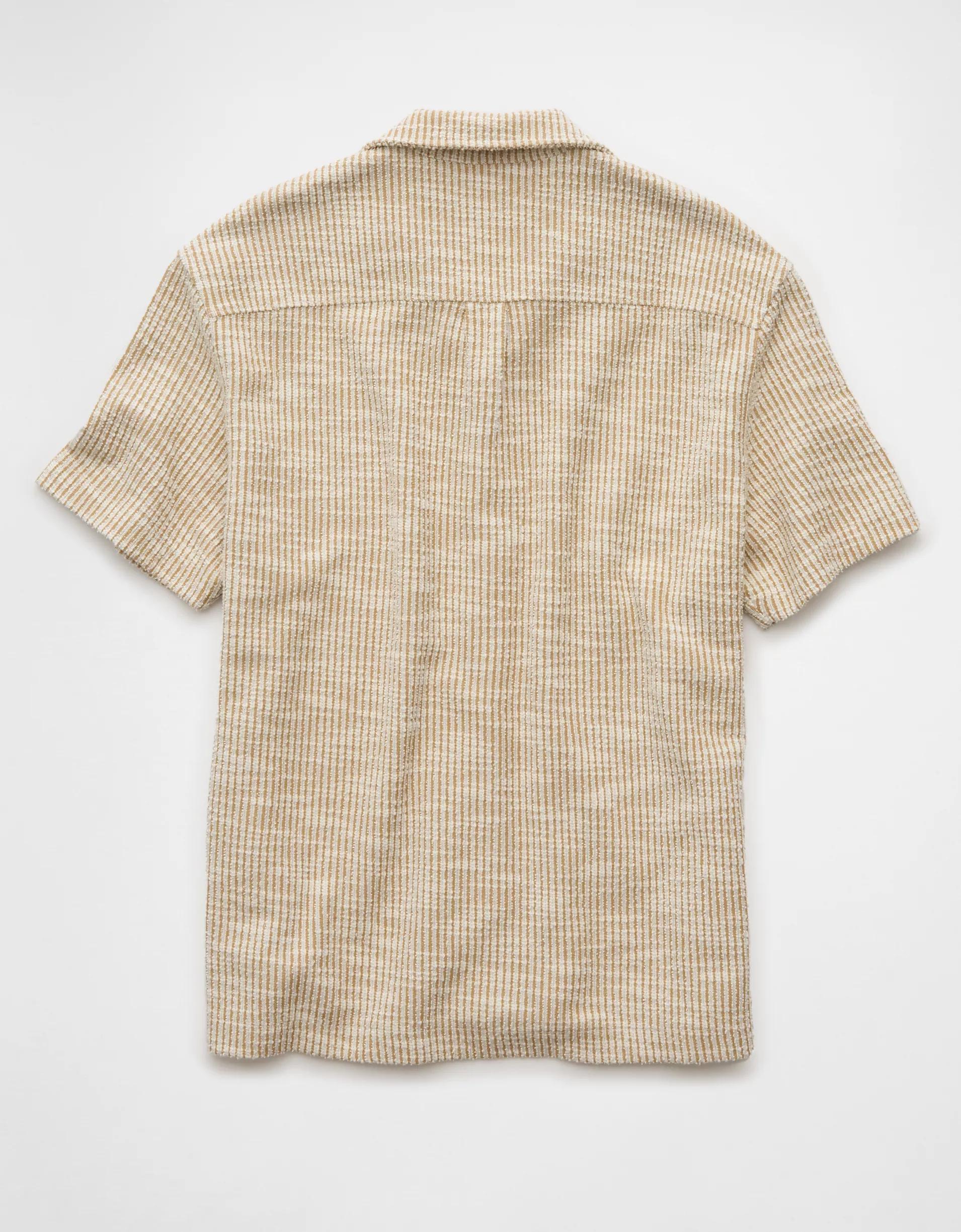 AE Textured Button-Up Camp Shirt Product Image