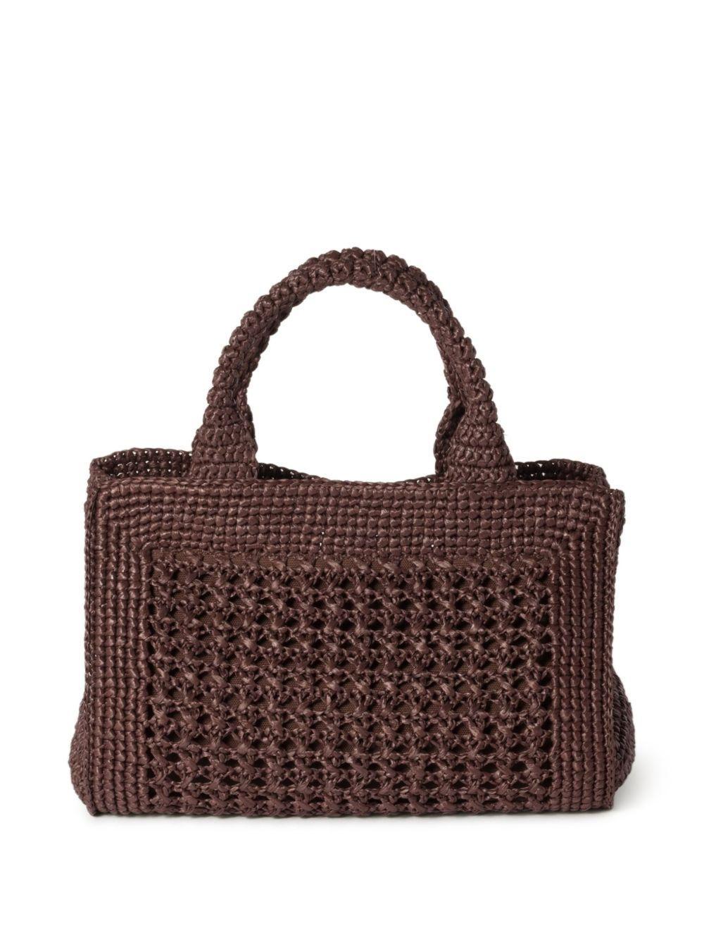 raffia-effect woven handbag Product Image