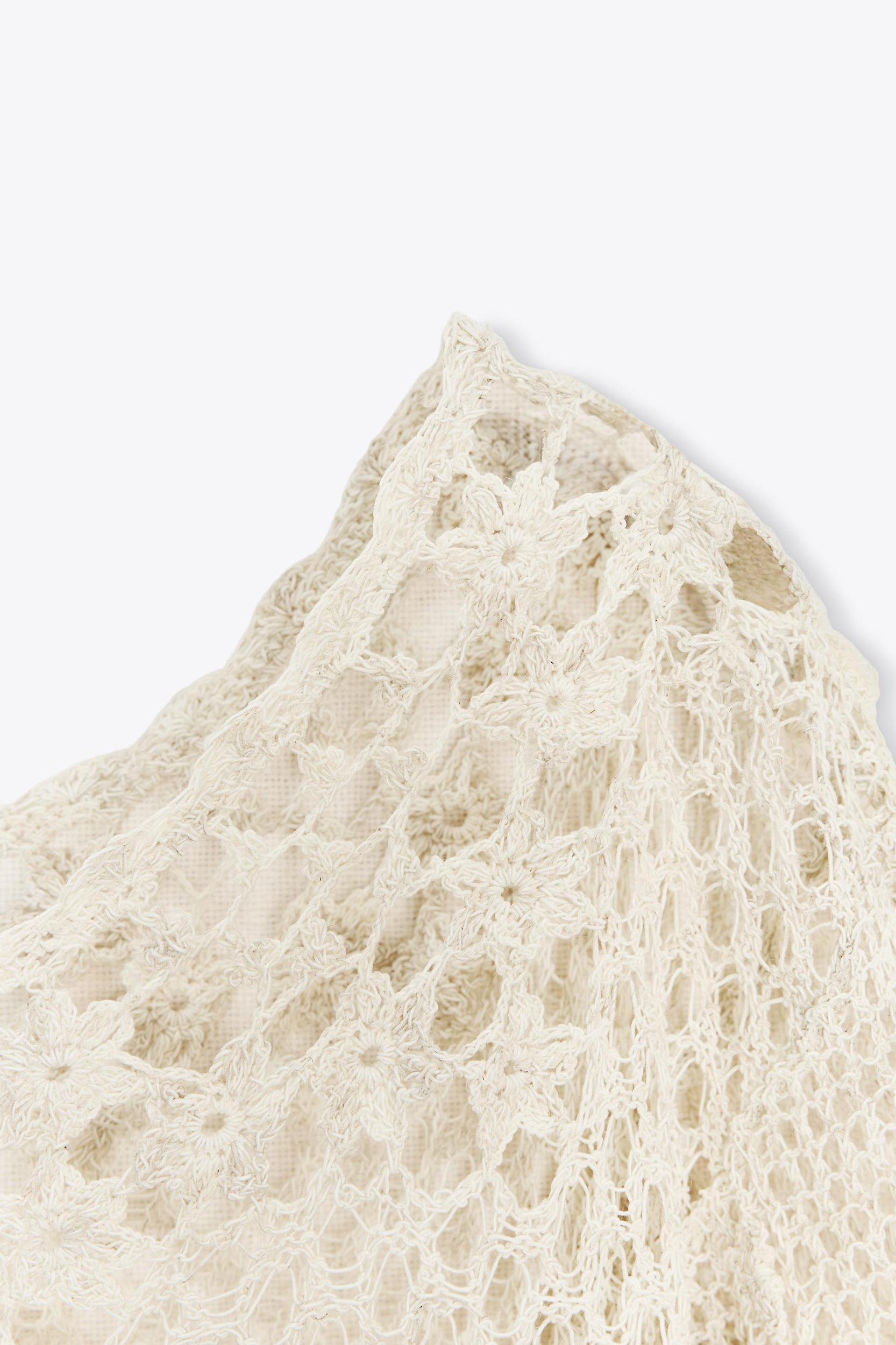 TEXTURED CROCHET KNIT TOP Product Image