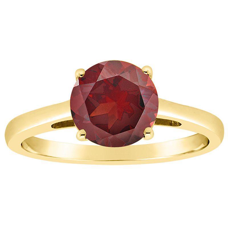 Alyson Layne 14k Gold Round Garnet Solitaire Ring, Womens 14k White Gold Product Image