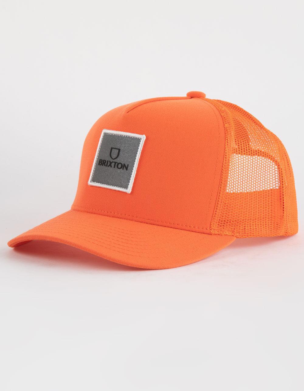 BRIXTON Alpha Block Netplus MP Mens Trucker Hat - ORANGE Product Image