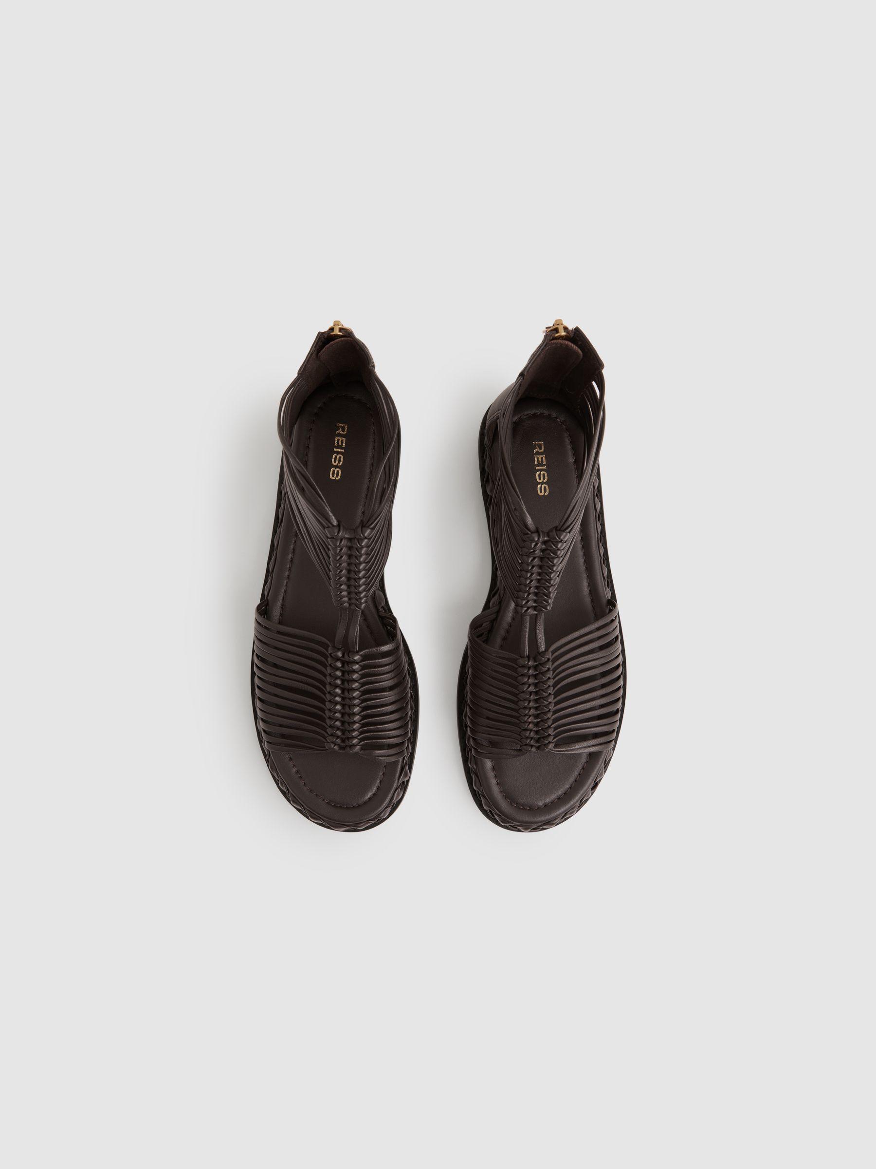 Leather Gladiator Sandals in Chocolate Product Image