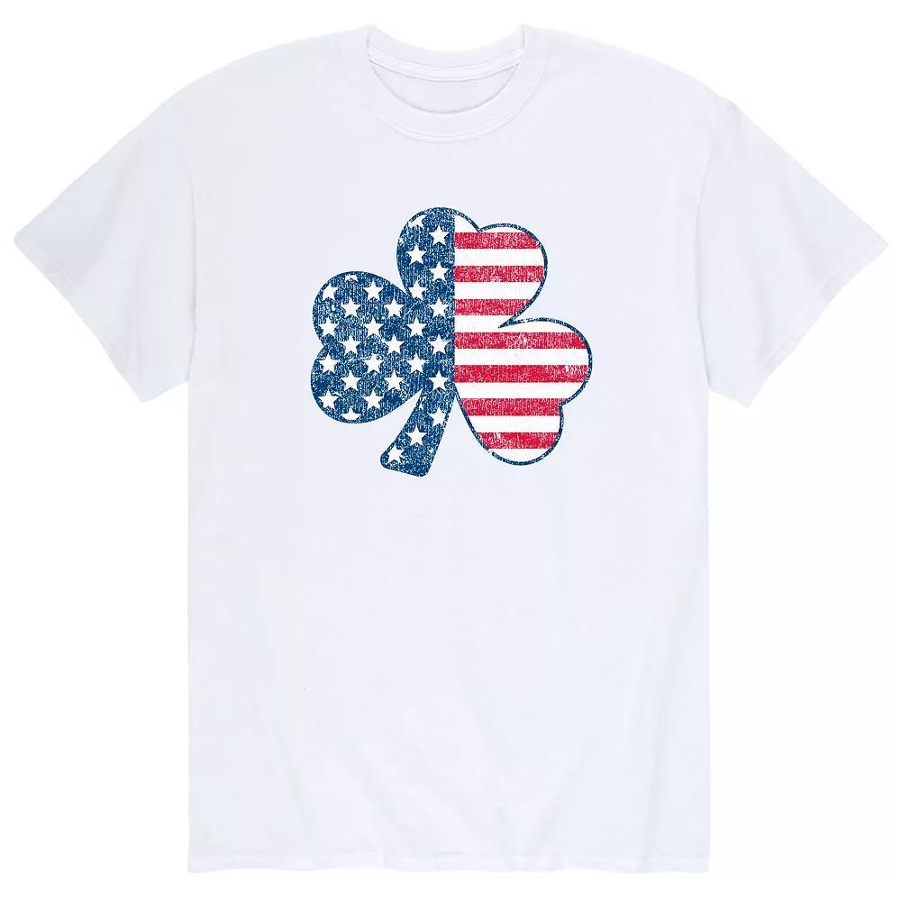 Men's American Flag Shamrock Tee, Size: Medium, White Product Image