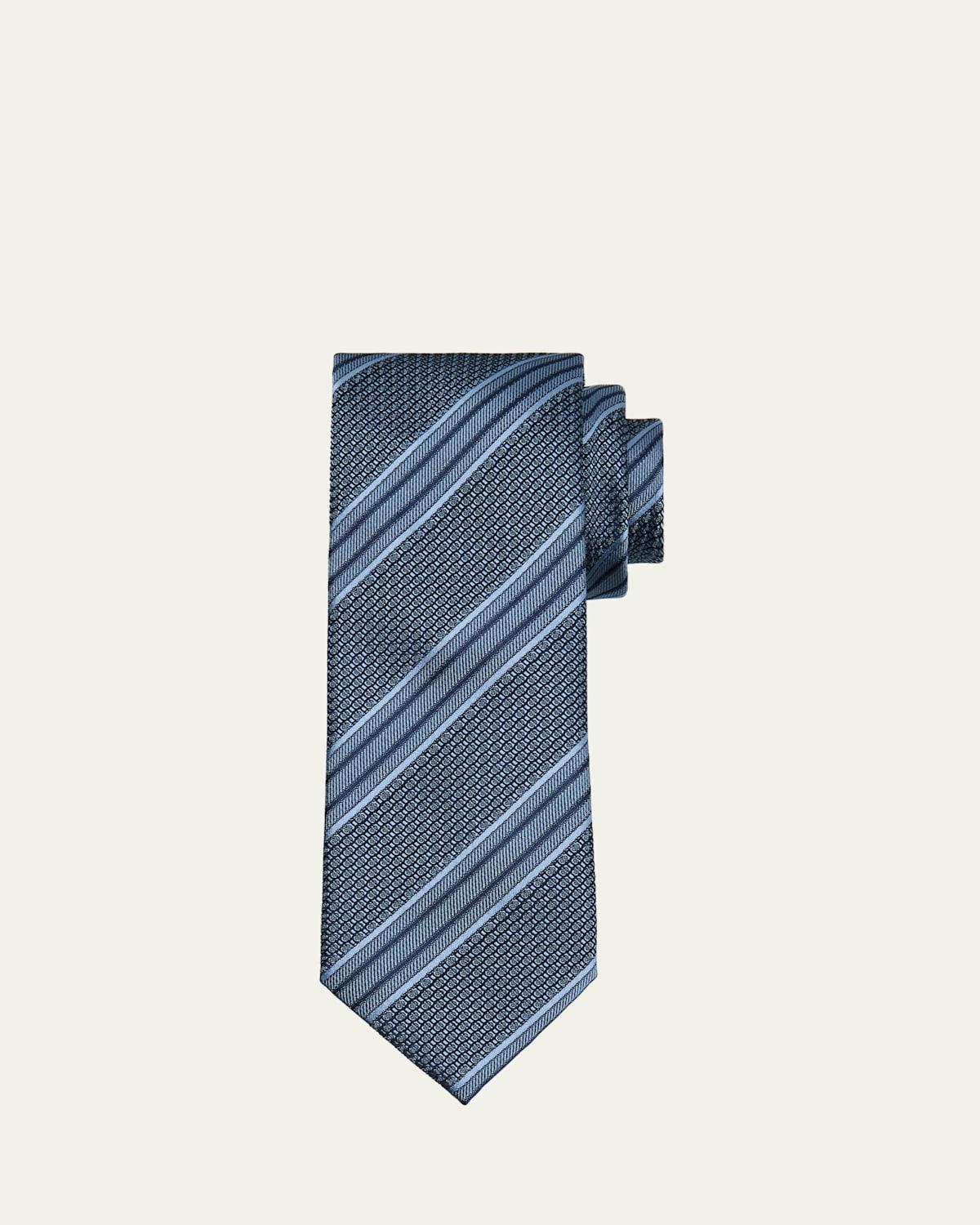 Mens Multi-Stripe Silk Tie Product Image